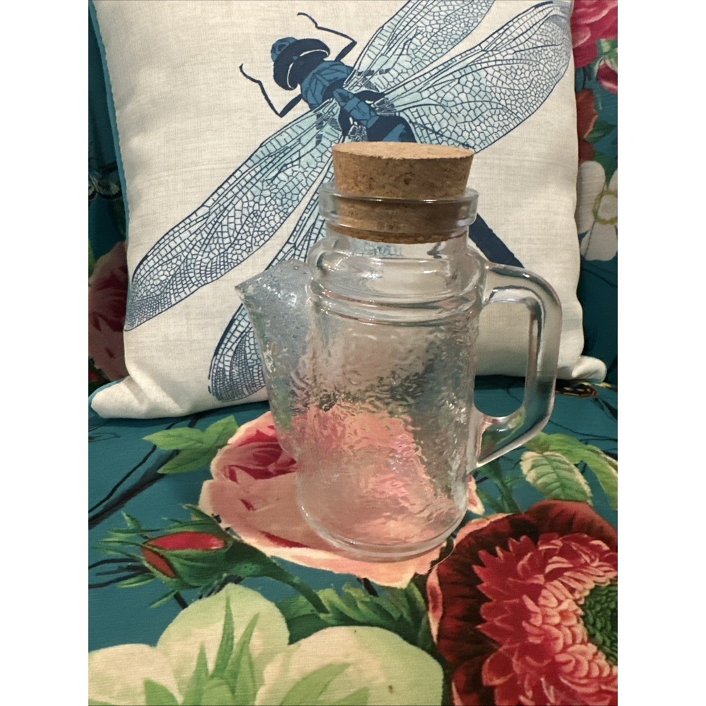 Vintage Textured JAR WMF Clear Glass Peanut Jar from Germany with Original Cork